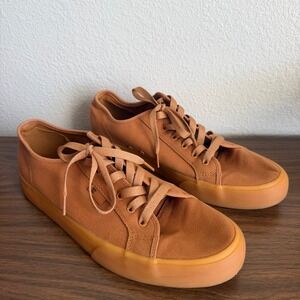 DC Shoes Manual Mens Tan Brown Textile Canvas Low Top Skate Sneakers Size 12.5